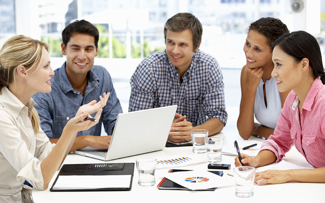 Mixed group in business meeting